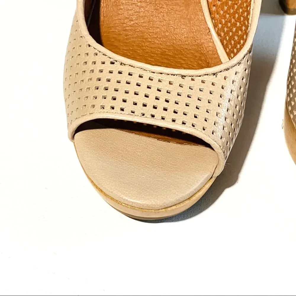 Lucky Brand Heels Sandals Shoes Meli Open Toe Leather Platform Sandals Size 8.5
